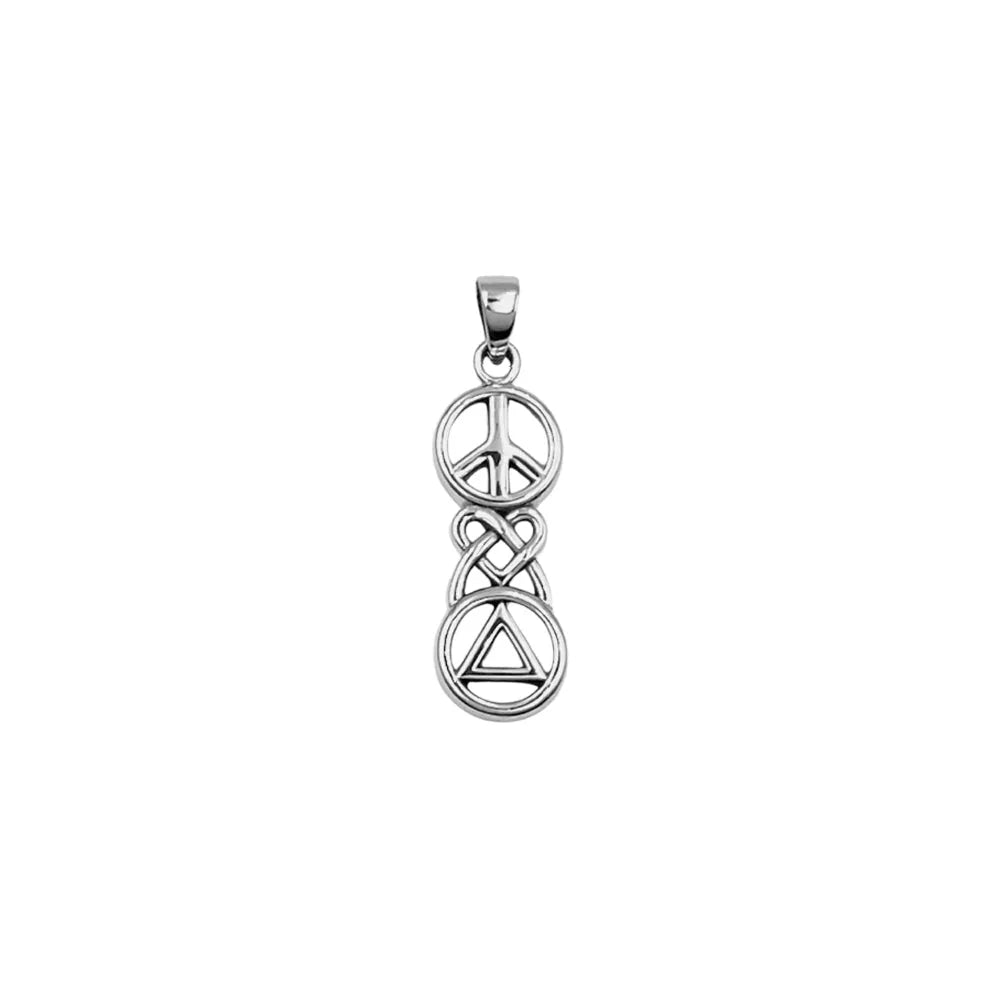 Peace Celtic Heart And Recovery Sterling Silver Pendant Necklace Inspirational Jewelry TPD7009