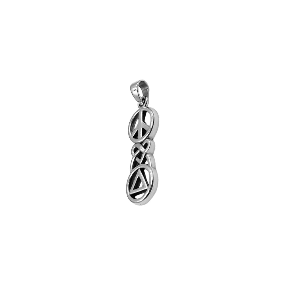Peace Celtic Heart And Recovery Sterling Silver Pendant Necklace Inspirational Jewelry TPD7009