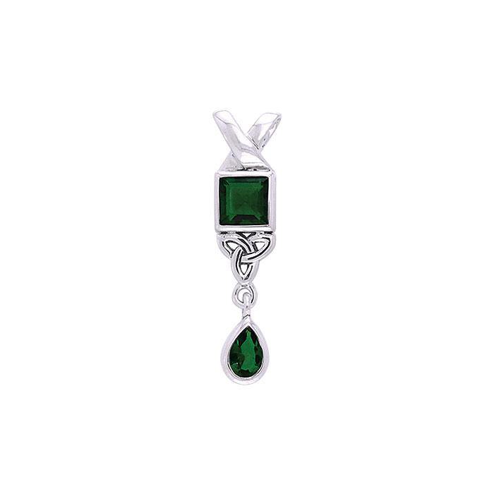 Celtic Knotwork and Gems Silver Pendant TPD701