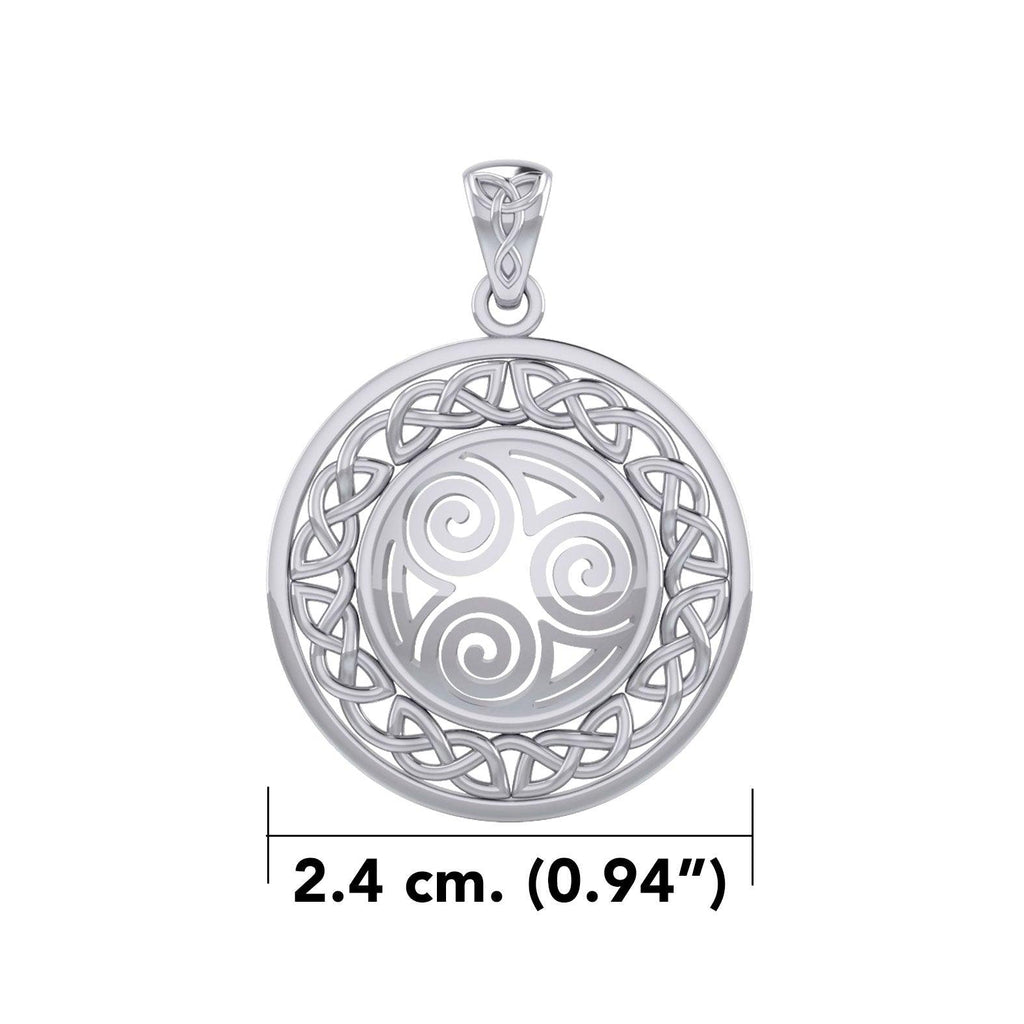 Celtic Knot Triskelion Spiral Sterling Silver Pendant TPD727