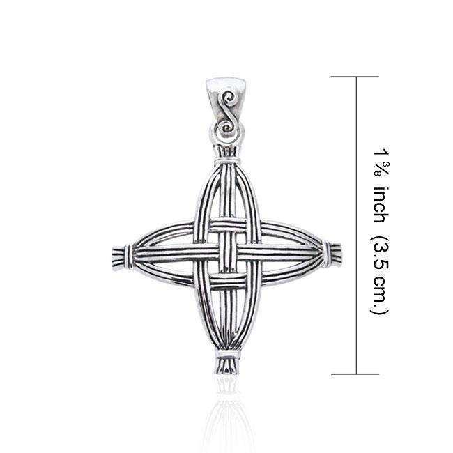 Celtic Cross of St. Brigid Sterling Silver Pendant by Courtney Davis TPD956
