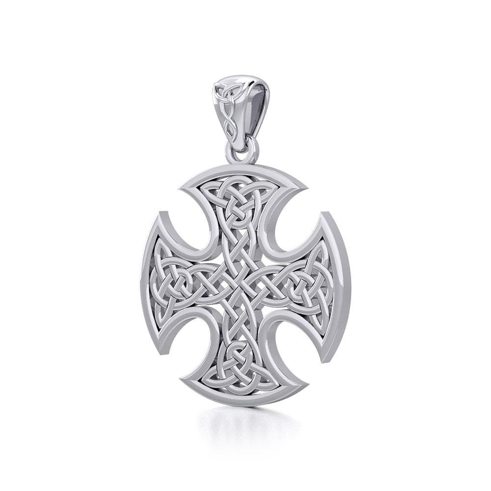 Celtic Knotwork Still Center Sterling Silver Pendant by Courtney Davis TPD986