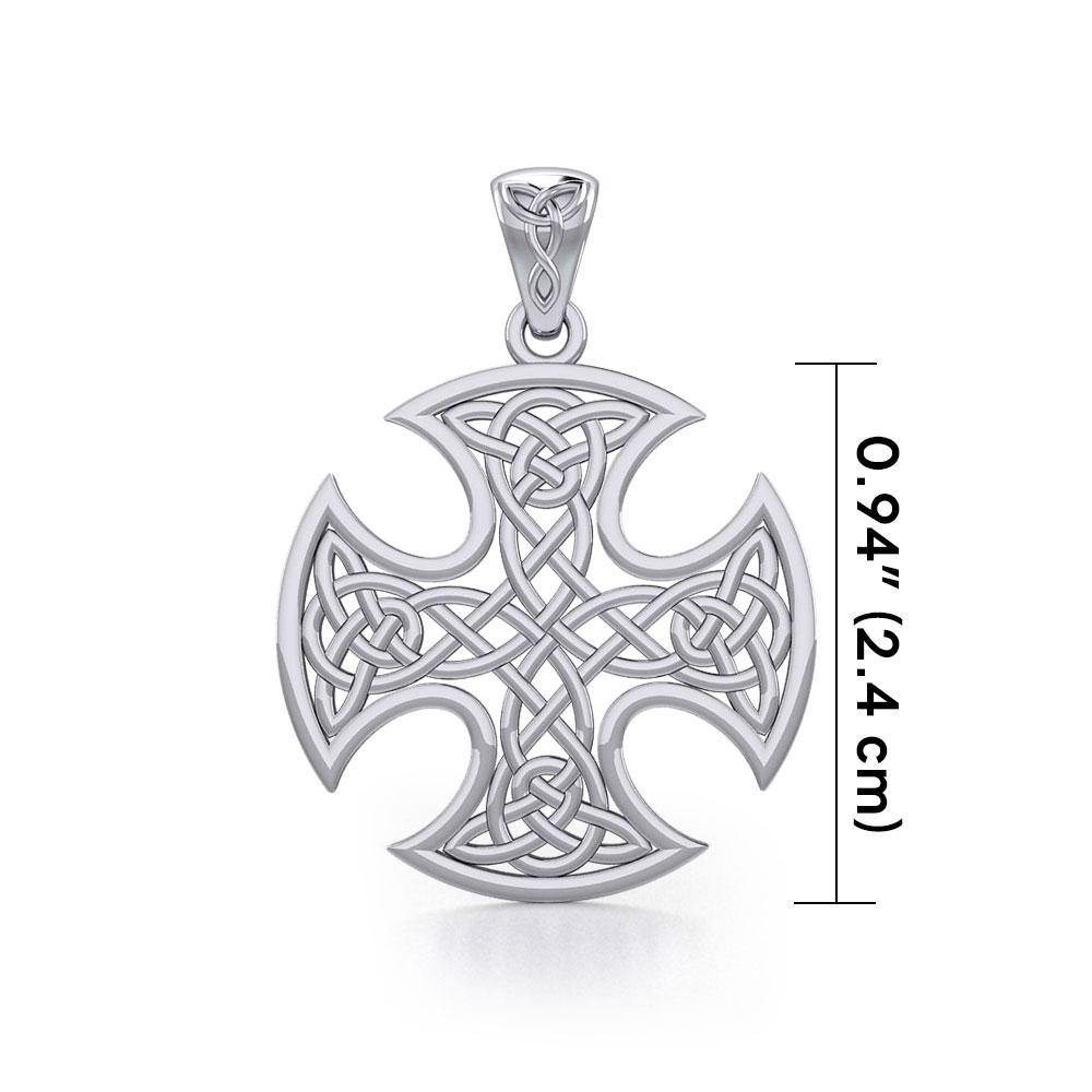 Celtic Knotwork Still Center Sterling Silver Pendant by Courtney Davis TPD986