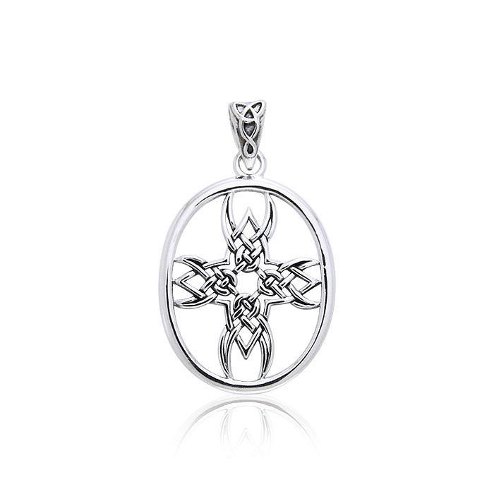 Celtic Knotwork Tribal Cross Silver Pendant TPD989