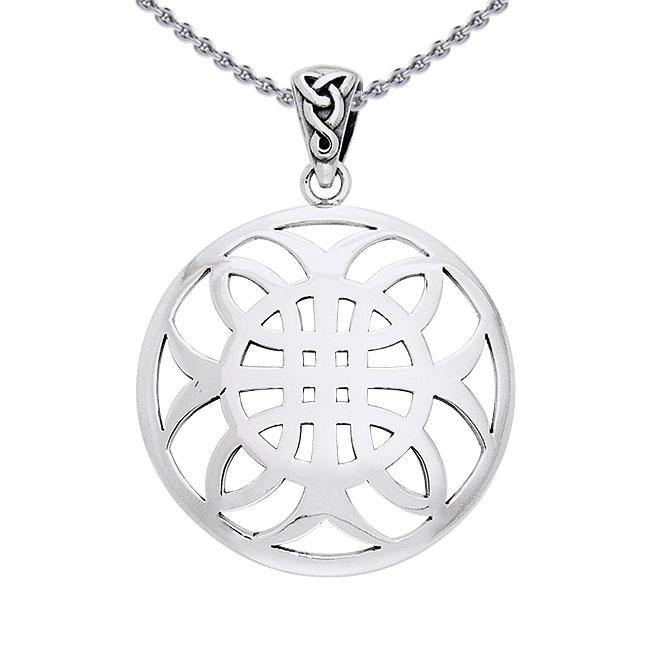 Celtic Knotwork Cross of Harmony Silver Pendant TPD991