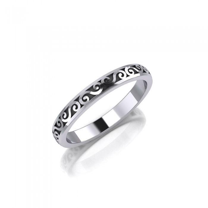 You deserve the moment of existence ~ Celtic Knotwork Spiral Sterling Silver Ring TR014