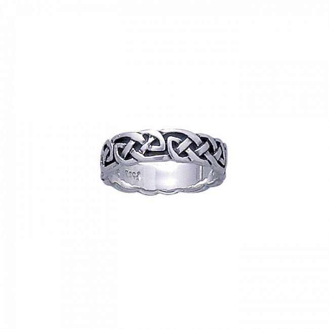 Finely Detailed Celtic Knotwork Sterling Silver Ring TR033