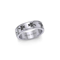 Celtic Shamrock Sterling Silver Band Ring TR1442