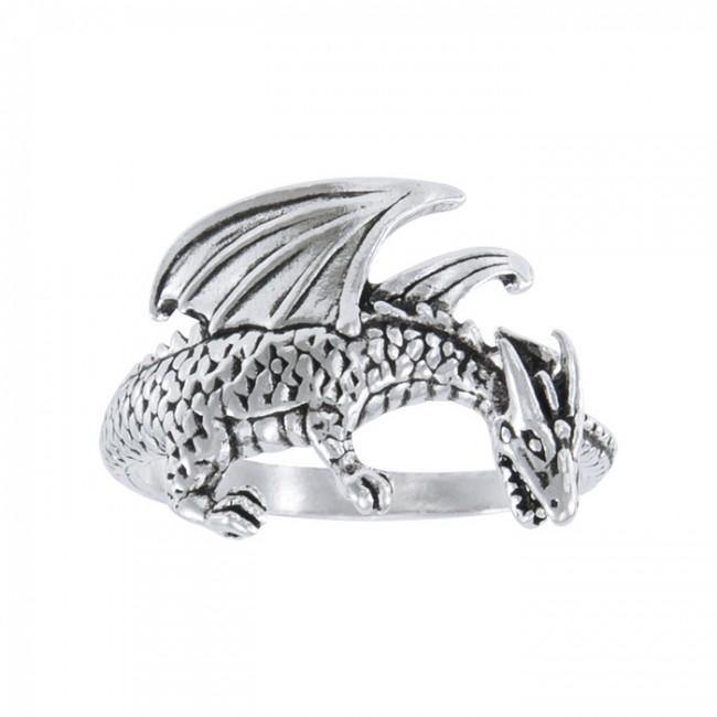 Winged Dragon Sterling Silver Ring TR1599