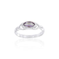 Celtic Knotwork Silver Ring with Gem TR1623