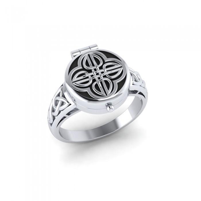 Celtic Knotwork Sterling Silver Poison Ring TR1638
