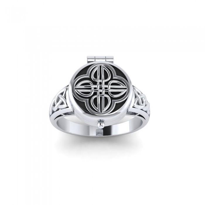 Celtic Knotwork Sterling Silver Poison Ring TR1638