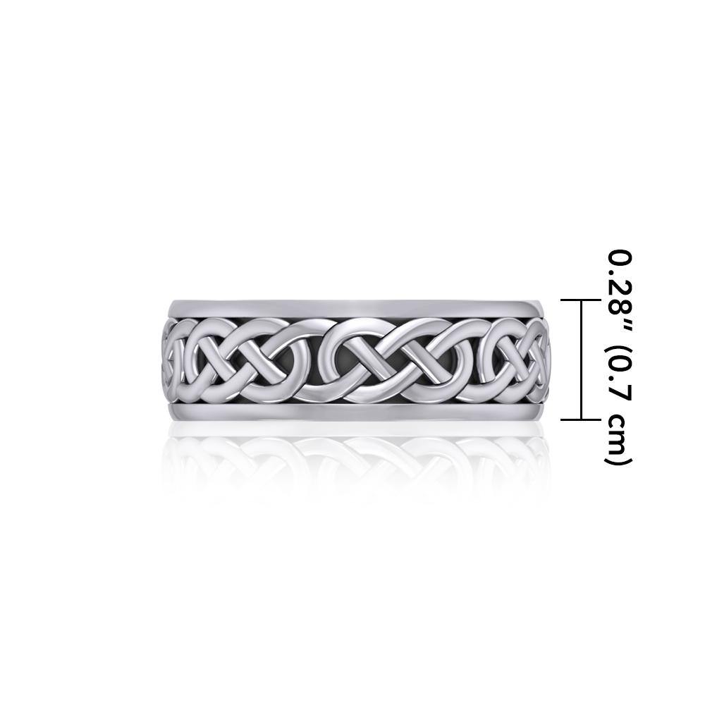 Celtic Knotwork Sterling Silver Spinner Band Ring TR1687