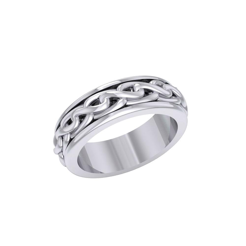 Celtic Knotwork Sterling Silver Spinner Ring TR1693