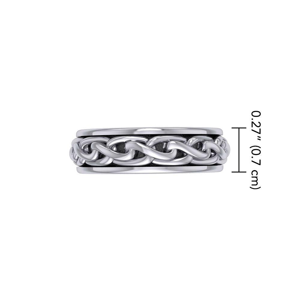 Celtic Knotwork Sterling Silver Spinner Ring TR1693