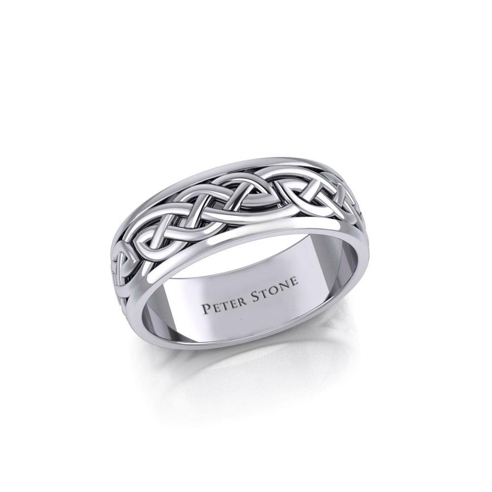 Celtic Knotwork Sterling Silver Spinner Ring TR1757