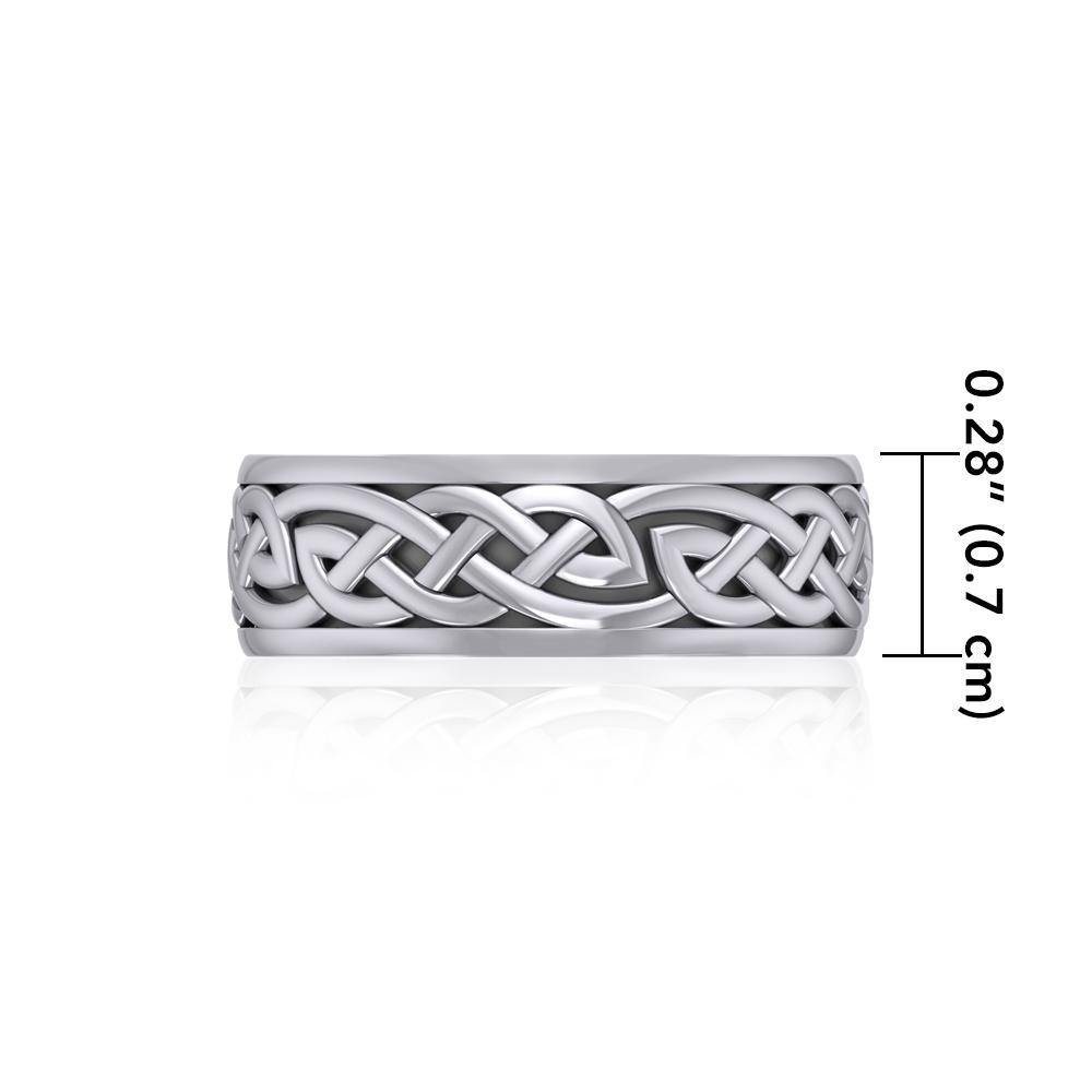 Celtic Knotwork Sterling Silver Spinner Ring TR1757