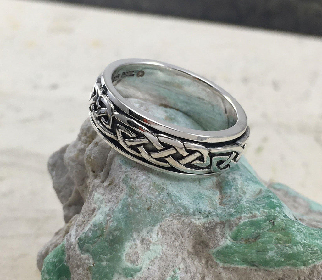 Celtic Knotwork Sterling Silver Spinner Ring TR1757