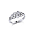 Celtic Knotwork Heart Sterling Silver Ring TR1766