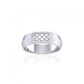 Beauty in geometry ~ Sterling Silver & Sand Brush Celtic Knot Ring TR1804