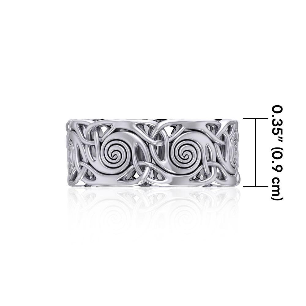 Celtic Sterling Silver Spiral Ring TR264