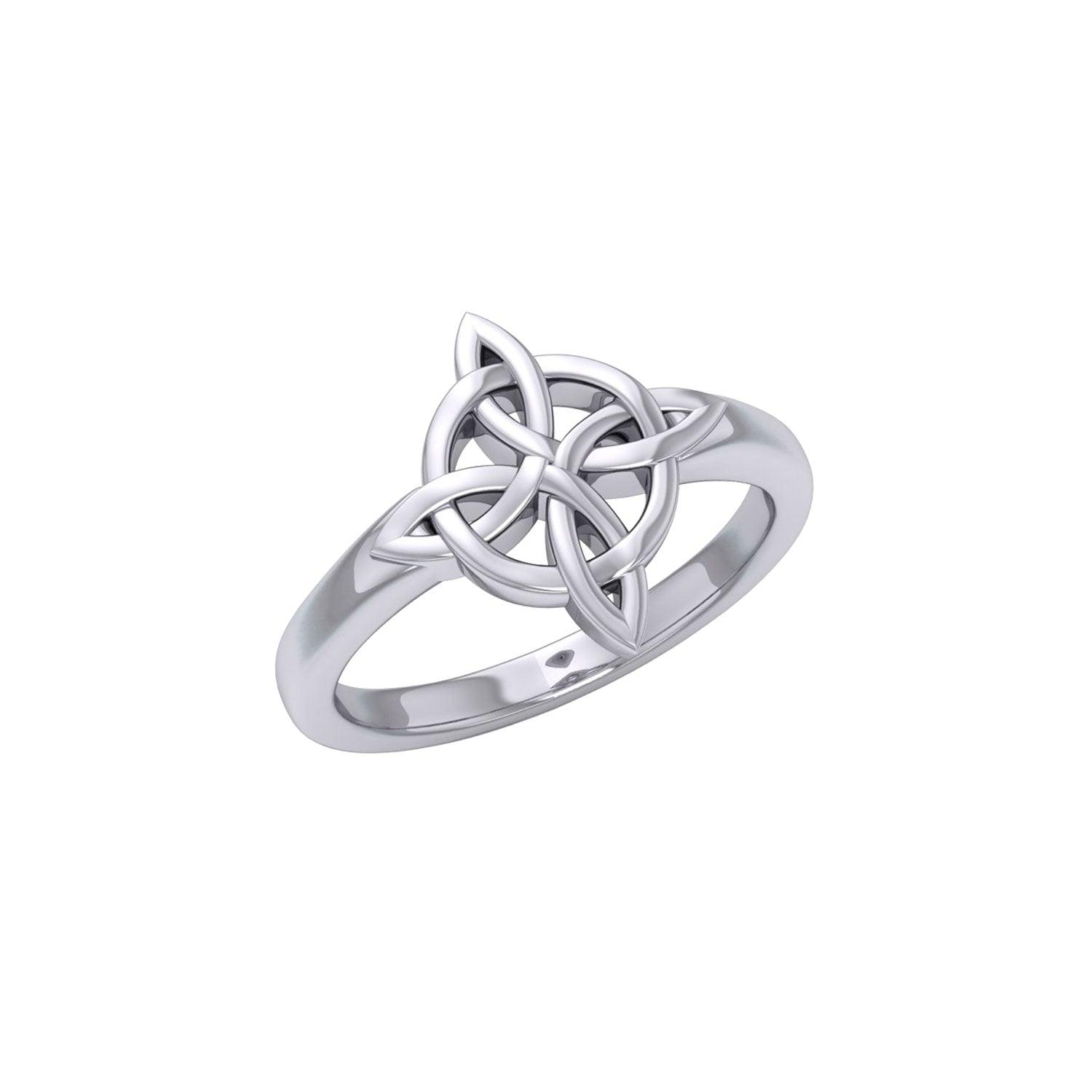 Celtic Quarternary Knotwork Sterling Silver Ring TR3323