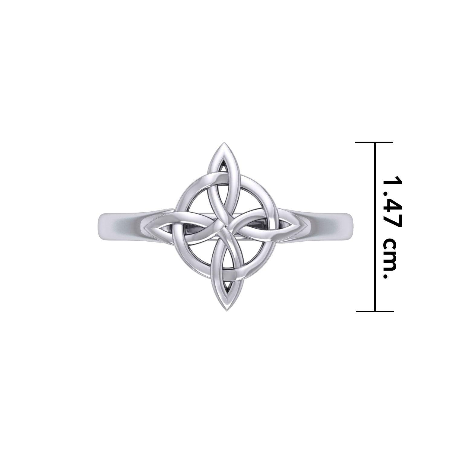 Celtic Quarternary Knotwork Sterling Silver Ring TR3323
