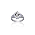 Celtic Knotwork Diamond Sterling Silver Ring TR3408