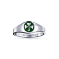 Shamrock Sterling Silver Ring with Green Enamel TR3686