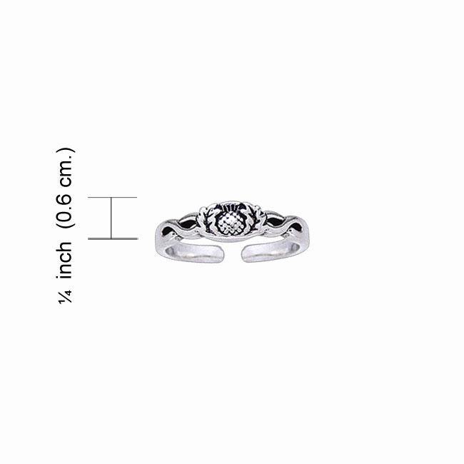 Celtic Thistle Silver Toe Ring TR3730
