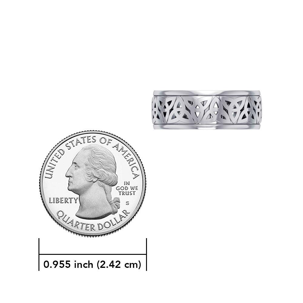 Celtic Knotwork Sterling Silver Spinner Ring TR3780