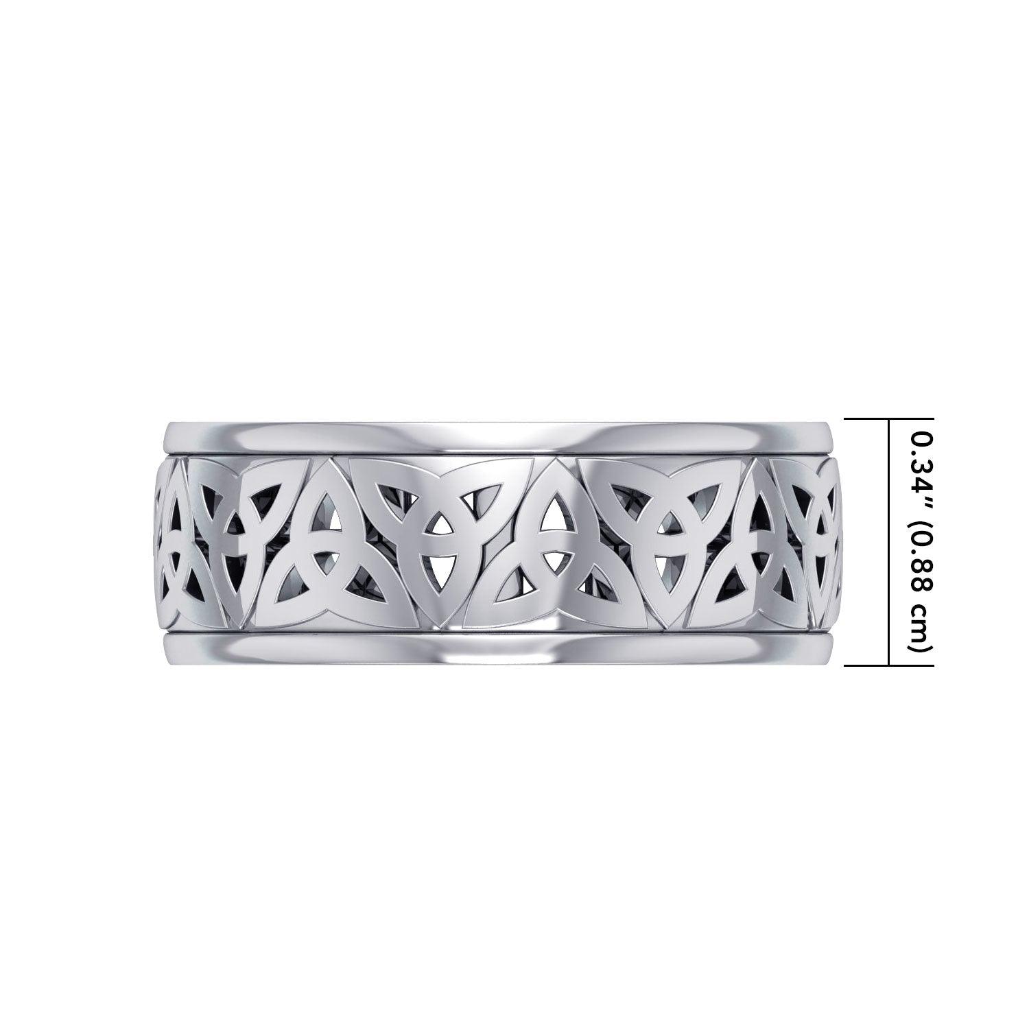 Celtic Knotwork Sterling Silver Spinner Ring TR3780