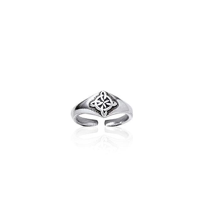 Celtic Four Point Quaternary Knot Silver Toe Ring TR3791
