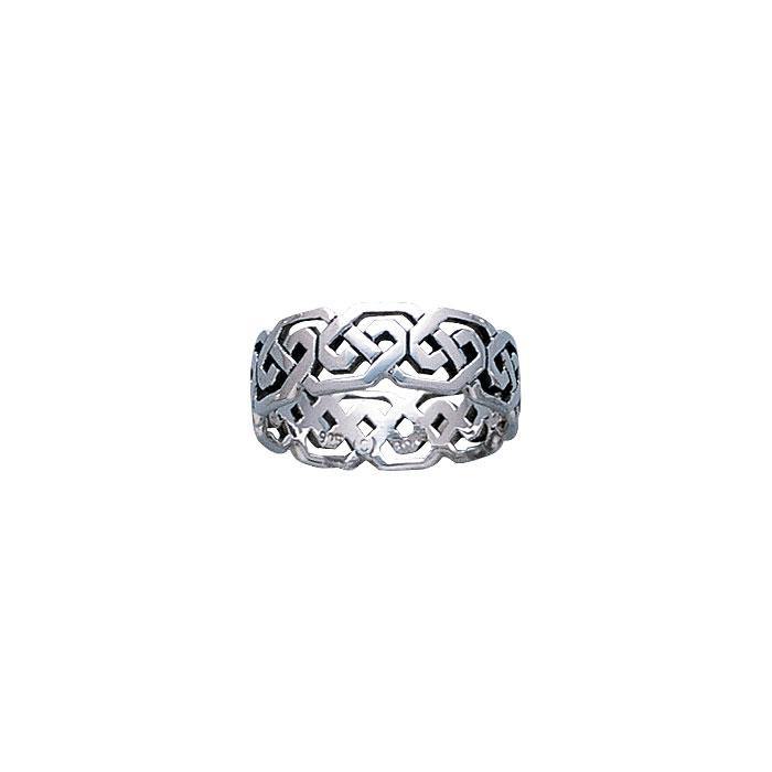 Modern Celtic Knot Silver Ring TR392