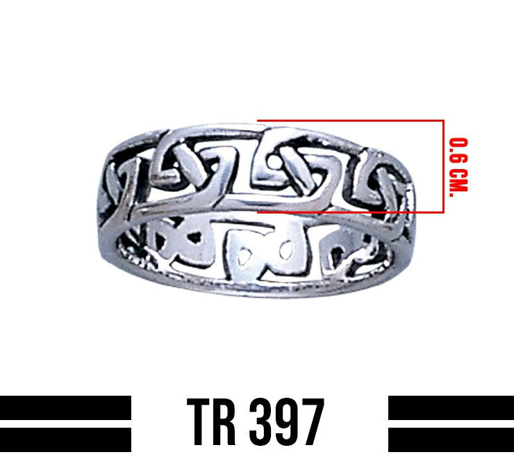 Celtic Knotwork Sterling Silver Ring TR397