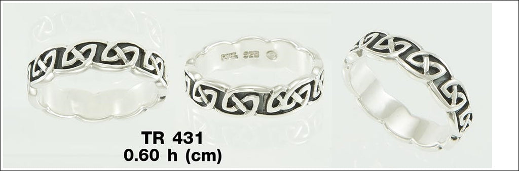 Celtic Knotwork Sterling Silver Ring TR431