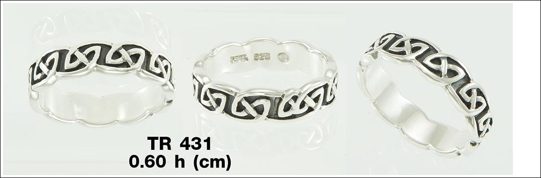 Celtic Knotwork Sterling Silver Ring TR431