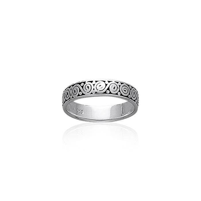 Celtic Spiral Sterling Silver Ring TR444