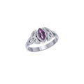 Celtic Knotwork Sterling Silver Ring with Gemstone TR556
