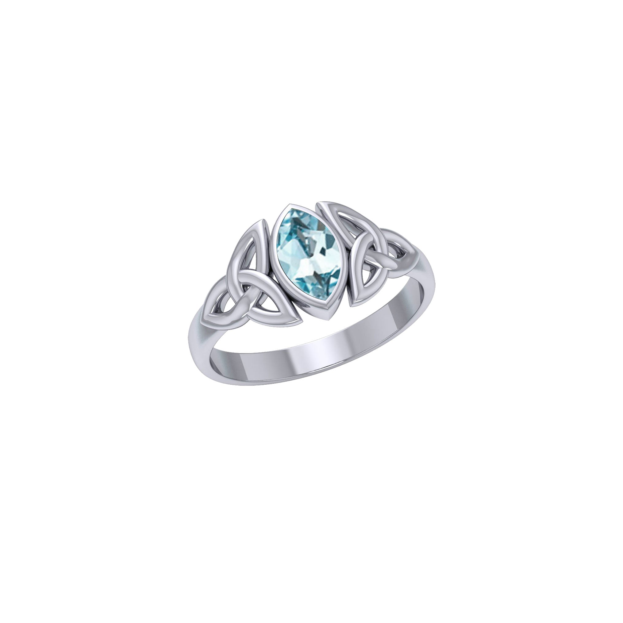 Celtic Knotwork Sterling Silver Ring with Gemstone TR556 | Ring | Wiccan Center