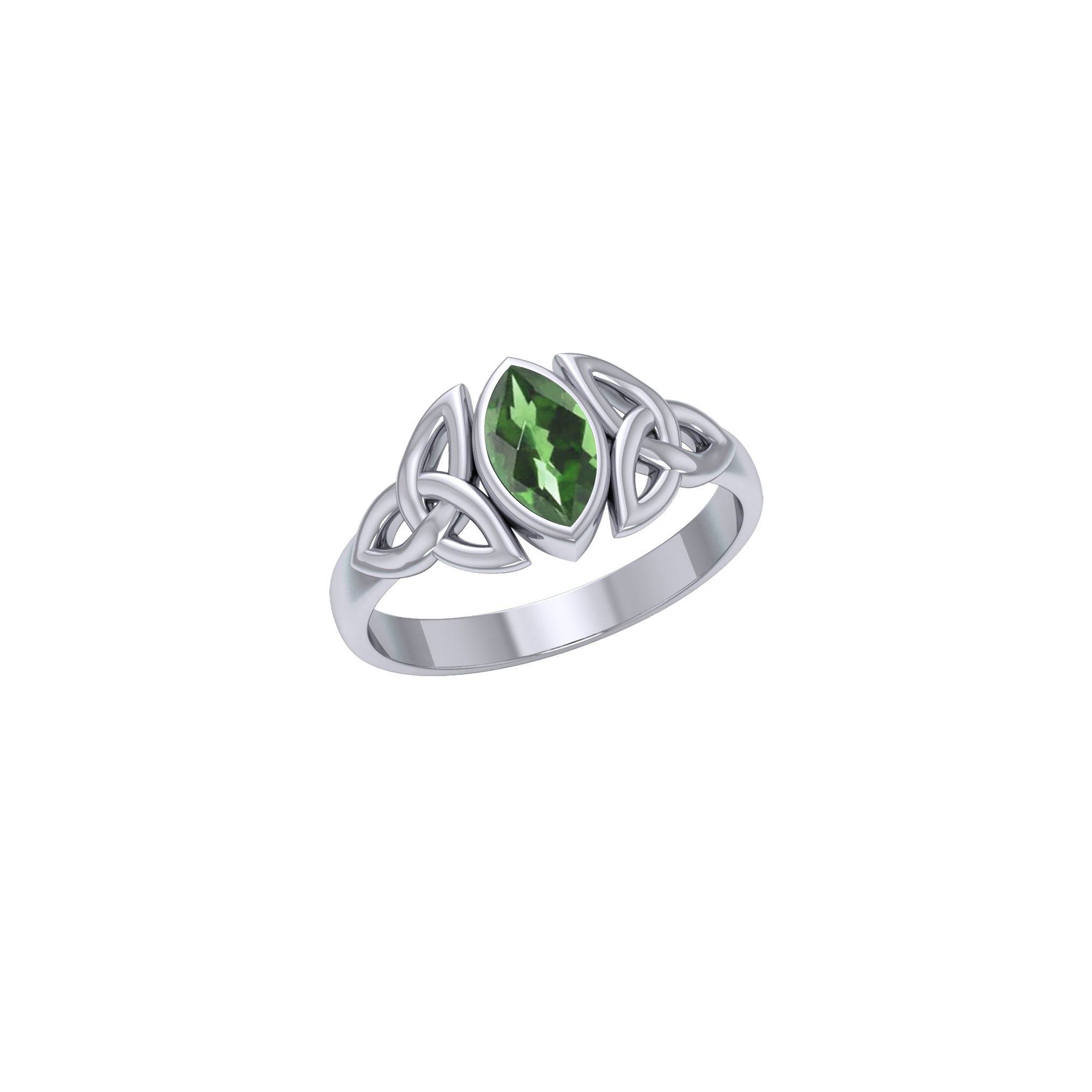 Celtic Knotwork Sterling Silver Ring with Gemstone TR556 | Ring | Wiccan Center