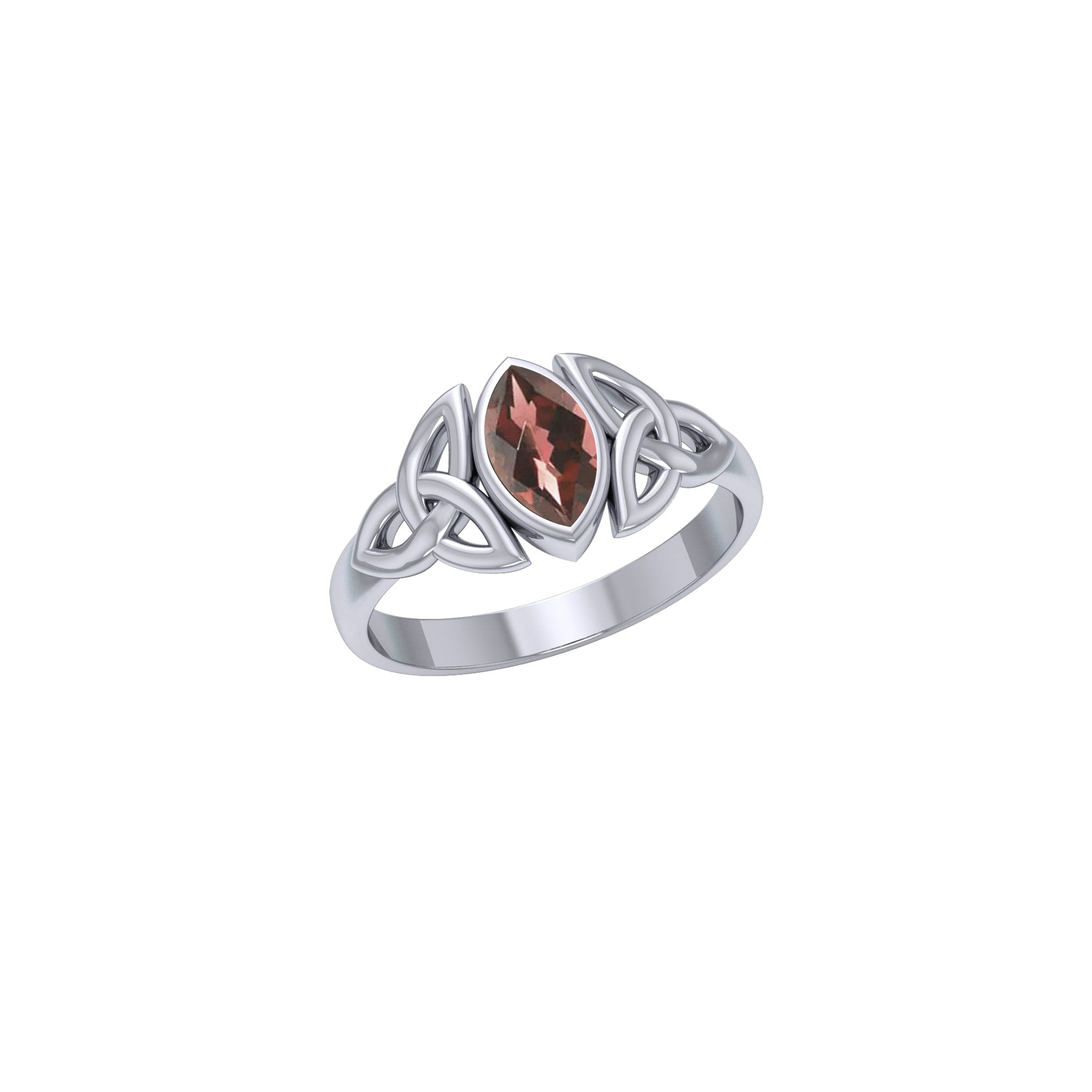 Celtic Knotwork Sterling Silver Ring with Gemstone TR556 | Ring | Wiccan Center
