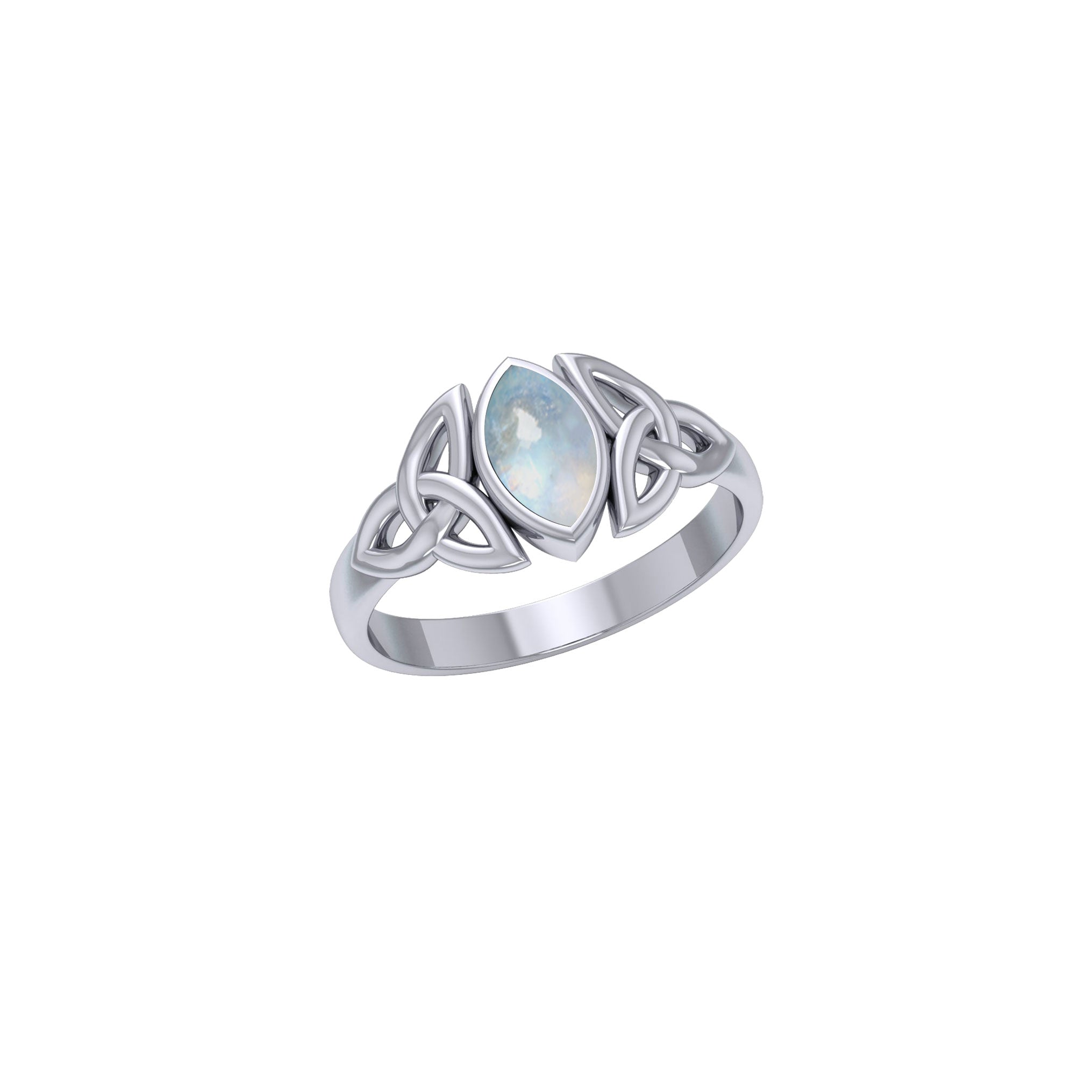 Celtic Knotwork Sterling Silver Ring with Gemstone TR556 | Ring | Wiccan Center