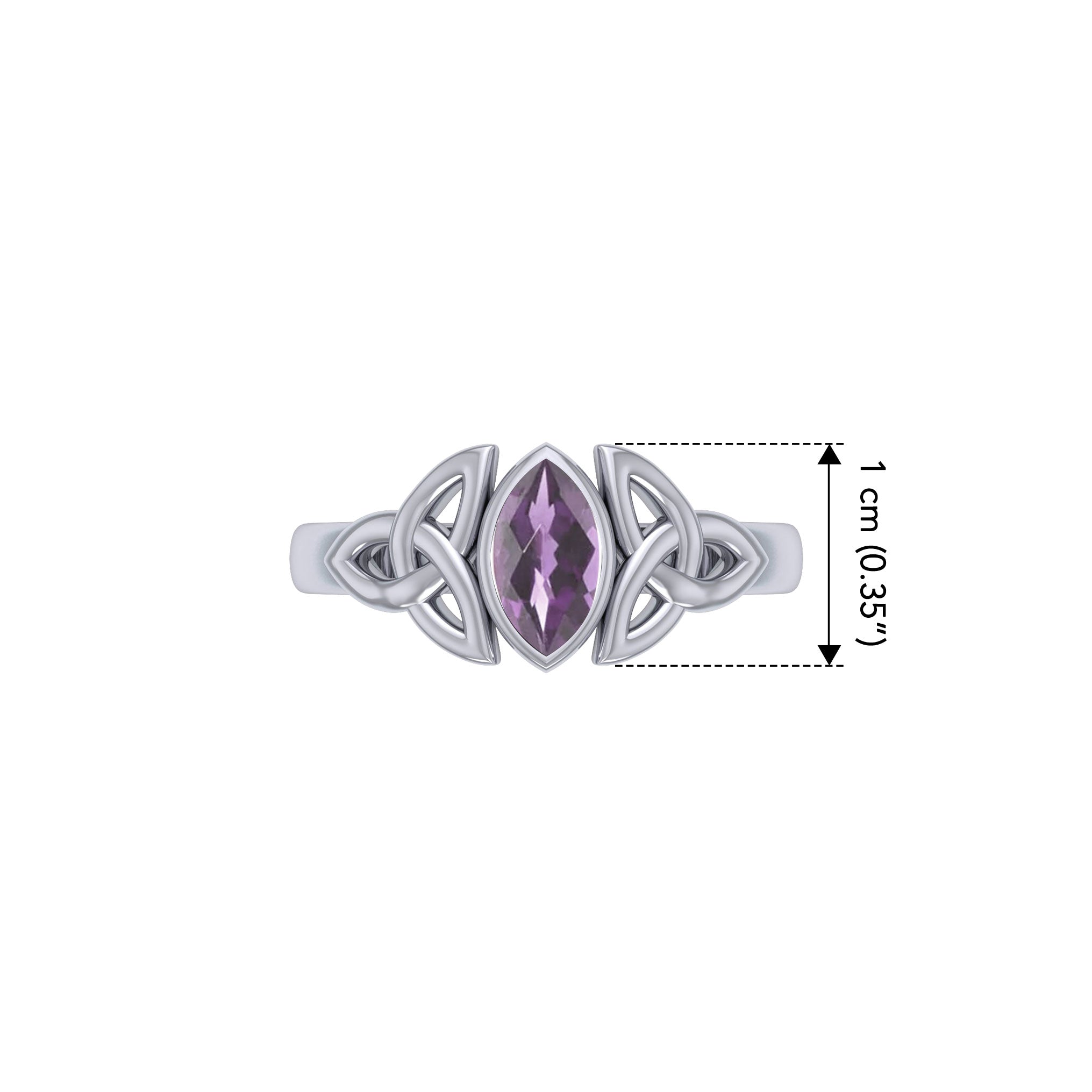Celtic Knotwork Sterling Silver Ring with Gemstone TR556