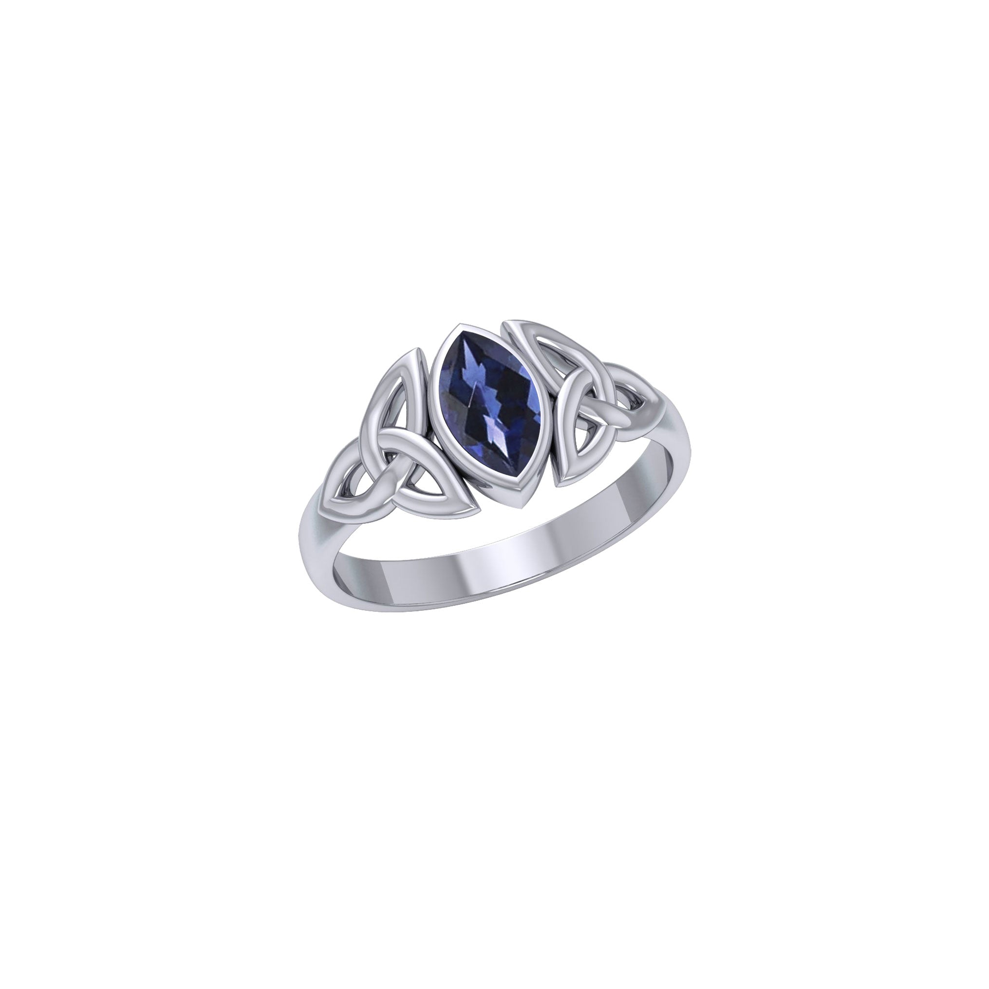 Celtic Knotwork Sterling Silver Ring with Gemstone TR556 | Ring | Wiccan Center