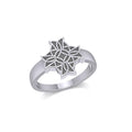 Celtic Knot Cross Sterling Silver Ring TR620