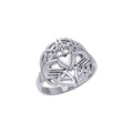 Celtic Claddagh & Celtic Knotwork Silver Ring TR666