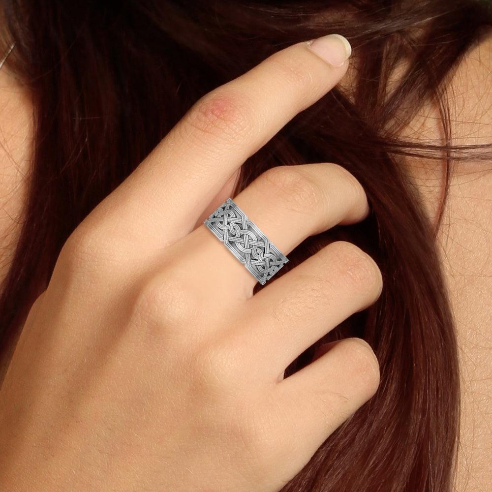 Celtic Knotwork Sterling Silver Ring TR684