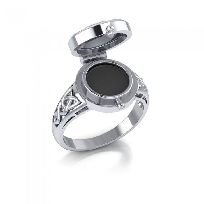 Celtic Knotwork Sterling Silver Poison Ring TR845