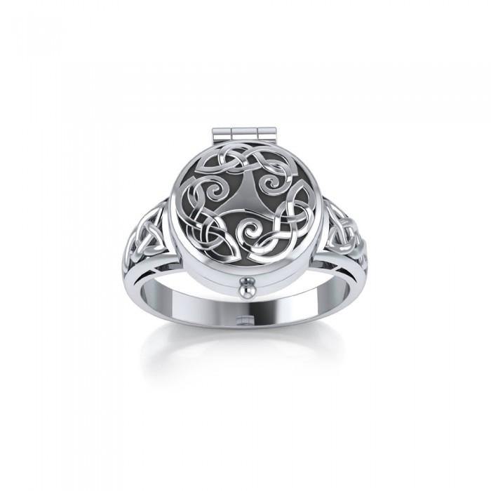 Celtic Knotwork Spiral Poison Sterling Silver Ring TR846